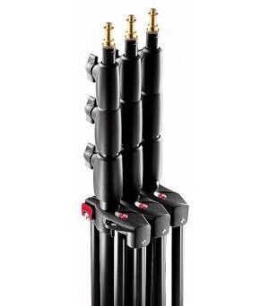 Manfrotto 1004BAC-3 Stand Lighting Master 3Pk 124-366cm 9kg Payload Stacking 1/4 & 3/8'' screws 16mm Stud