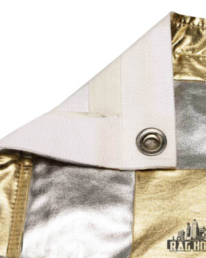 LARH Textile Lisa Marie (Lame Checker Board Silver/Gold) 6' X 6'