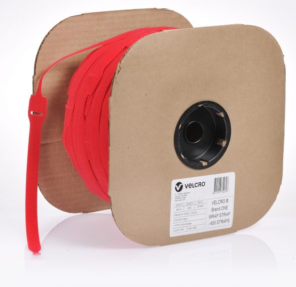Velcro One-Wrap Strap Red 25mm x 300mm 450 Straps