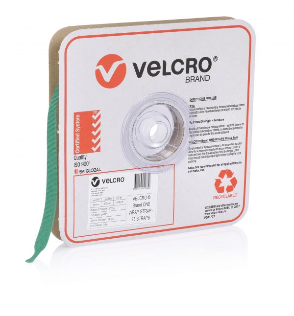 Velcro One-Wrap Strap Green 25mm x 300mm 75 Straps