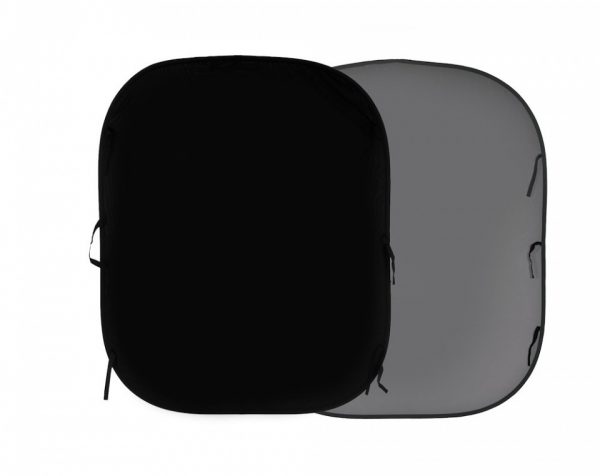 Manfrotto Lastolite BG Collapsible Rev 150x180cm Black & Mid Grey Solid Color Double Sided Background