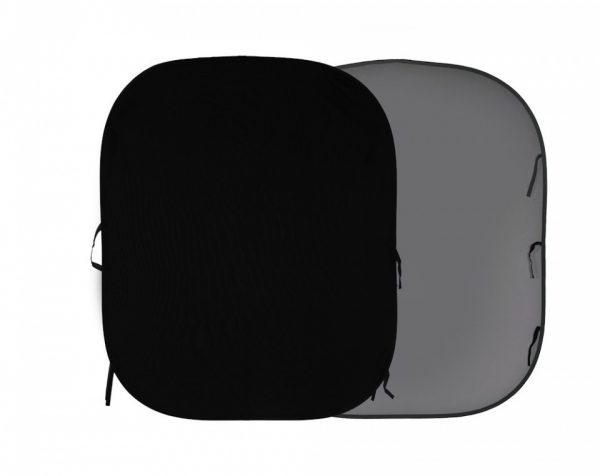 Manfrotto Lastolite BG Collapsible Rev 180x215cm Black Mid Grey Solid Color Double Sided Background - LB67GB