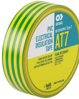 Advance AT7 Electrical Tape Flame Retardant Yellow/Green 19mm x 20m (520/203E equivalent)