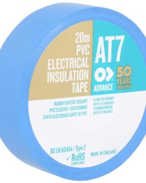 Advance AT7 Electrical Tape Flame Retardant Blue 19mm x 20m (520/203E equivalent)