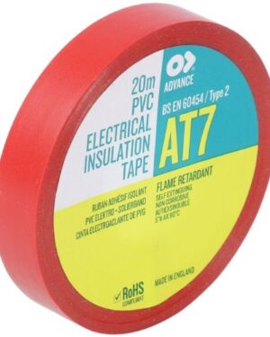 Advance AT7 Electrical Tape Flame Retardant Red 19mm x 20m (520/203E equivalent)