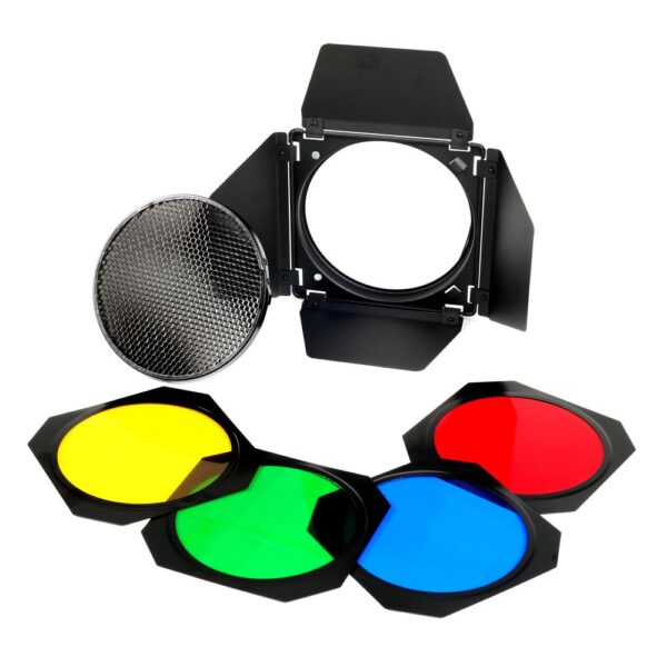 Godox BD04 Barndoor with Grid & Colour Filter Set