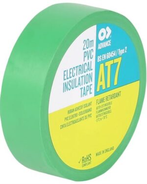 Advance AT7 Electrical Tape Flame Retardant Green 19mm x 20m (520/203E equivalent)
