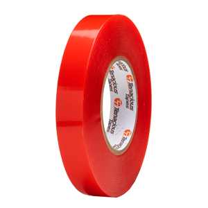 Tenacious S1398 Double Sided Tape Polyester Clear red plastic liner 24mm x 50m