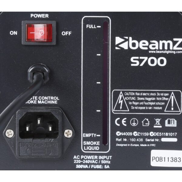 Beamz S700 Smoke Machine 700W with Fluid - Image 2