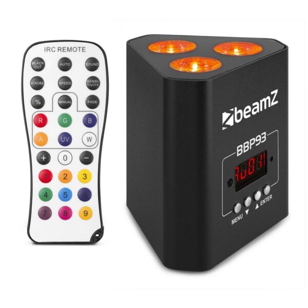 Beamz BBP93 - Uplight Par 3x10W 4in1 DMX IRC