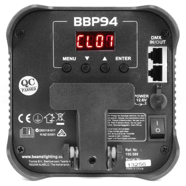 Beamz BBP94 - Battery Powered LED Par with RJ45 DMX - Image 4