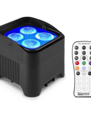 Beamz BBP94W - Battery Uplight Par 4x12W Wireless DMX IRC