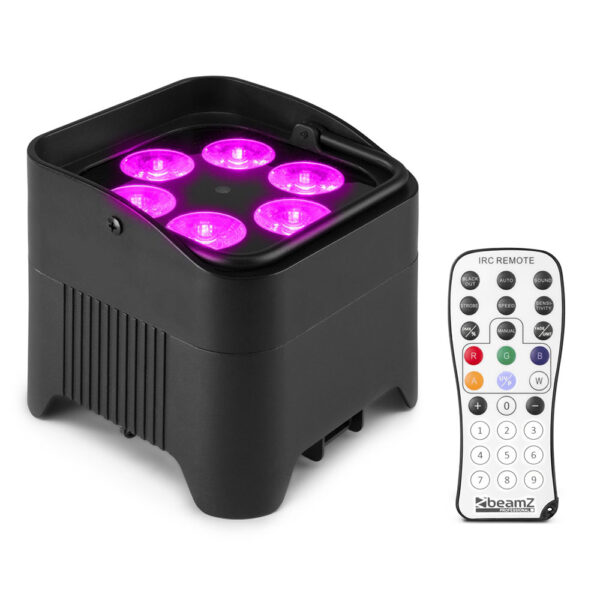 Beamz BBP96S - Battery Uplight Par 6x12W Wireless DMX IRC