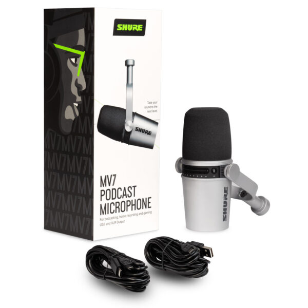 Shure MV7 Podcast Microphone XLR/USB Silver - Image 7