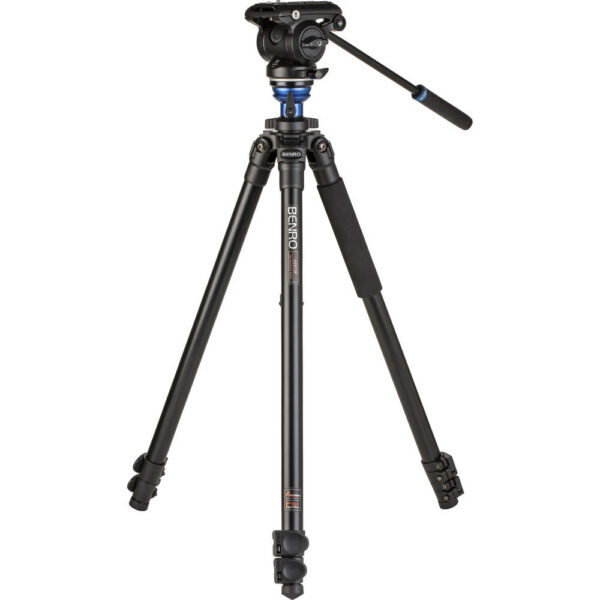Benro A2573F Series 2 AL Video Tripod Leveling Column 3 Section Flip Lock S4PRO Head