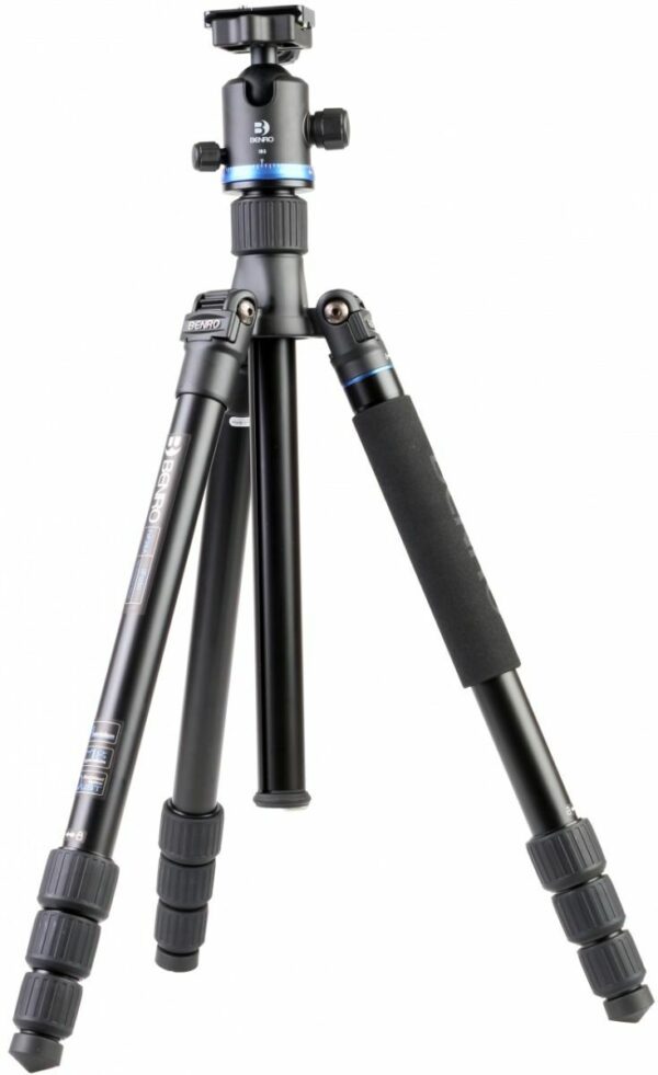 Benro iFoto Tripod Kit Aluminium 4 Section Monopod Twist Lock B2 Ball Head 14kg PL