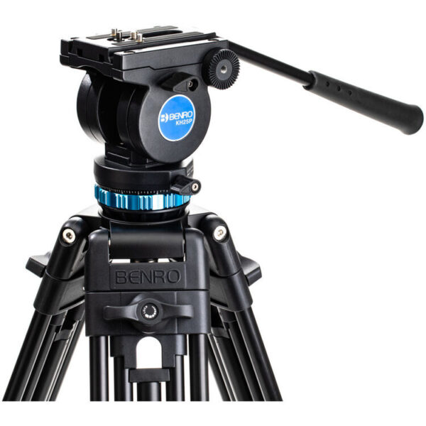Benro KH25P Aluminium Dual-Tube 3 Section Video Tripod Twist-Lever Lock K5 Head - Image 4