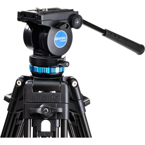 Benro KH26P Aluminium Dual-Tube 3 Section Tall Video Tripod Twist-Lever Lock K5 Head - Image 4