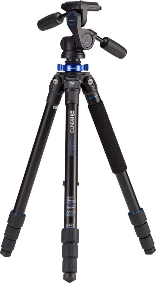 Benro Mach3 Tripod Series 2 Aluminium 4 Section Monopod Twist Lock HD2 Head