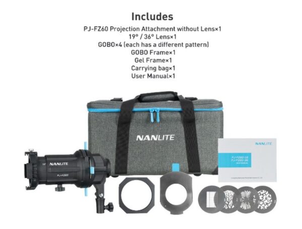 Nanlite Projection Attachment Mount for Forza 60 with 19 and 36 degree Lens - Image 3