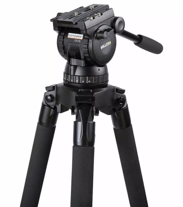 Miller CX14 Toggle 2 Stage Alloy Tripod System With Above Ground Spreader - Image 2