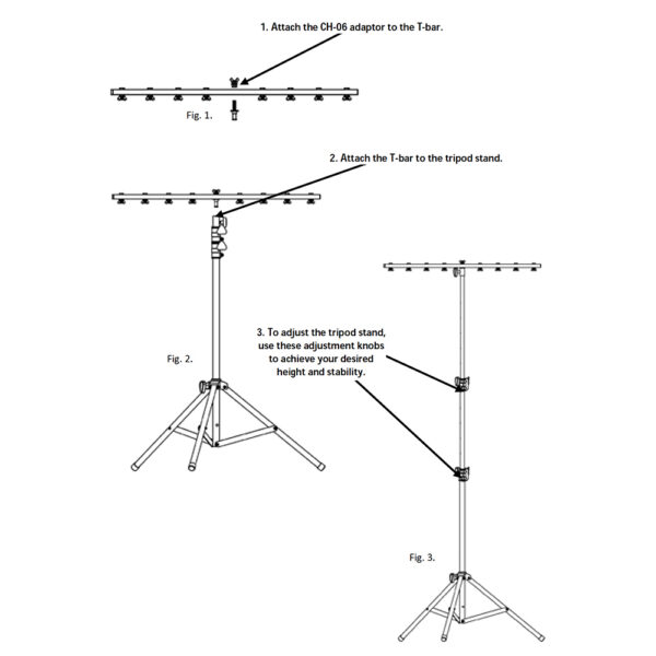 Chauvet DJ CH-06 Light Weight T-Bar Tripod Lighting Stand - Image 4