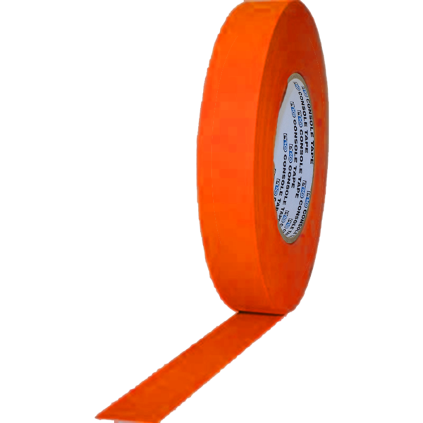 Pro Tapes Pro Console Paper Tape Flatback Fluoro Orange 24mm x 55m