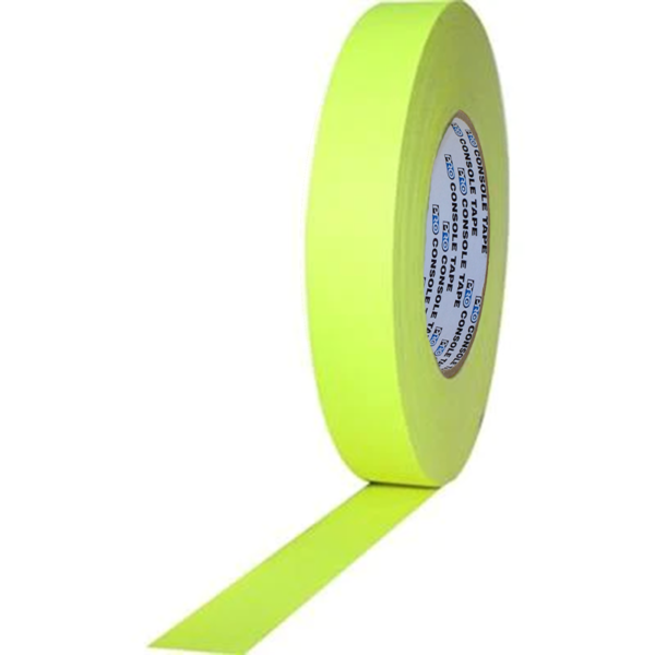 Pro Tapes Pro Console Paper Tape Flatback Fluoro Yellow 24mm x 55m