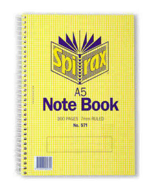 Spirax 571 Notebook A5 210 x 148mm 300 Pages