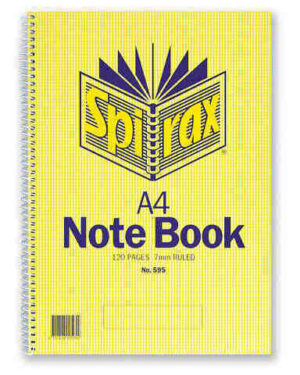 Spirax 595 Notebook A4 7mm Side Opening 120 Pages