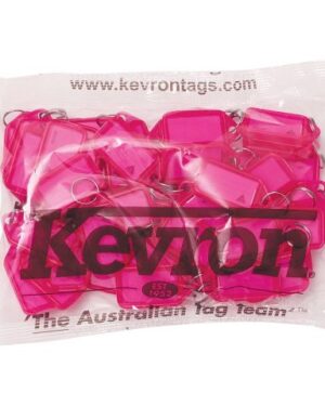 Kevron Key Tag Clicktags ID38 Pack 50 Fluoro Pink