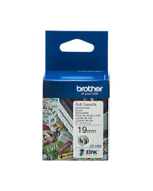 Brother CZ1003 Tape Cassette 19mm x 5m White Label Roll