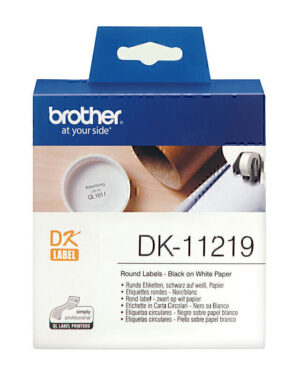 Brother DK11219 White Label 1200 (12mm dia) label per roll