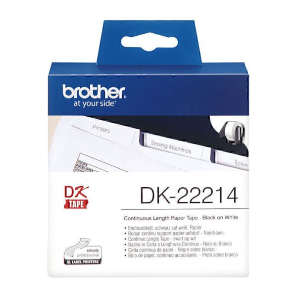 Brother DK22214 White Roll 12mm x 30.48 metres