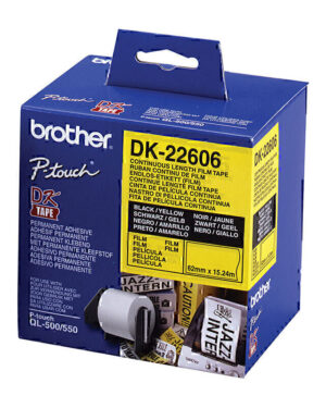 Brother DK22606 Yellow Roll 62mm x 15.24 metres