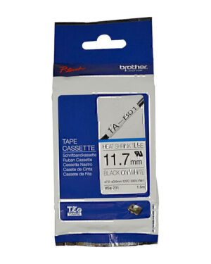 Brother HSe231 Labelling Tape 12mm x 1.5m Black on White