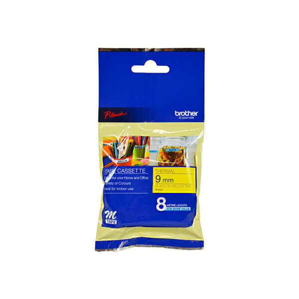 Brother MK621 Labelling Tape 9mm x 8m Black on Yellow