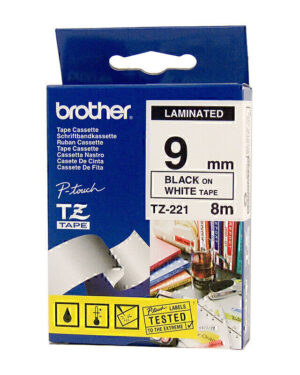 Brother TZe221 Labelling Tape 9mm x 8m Black on White