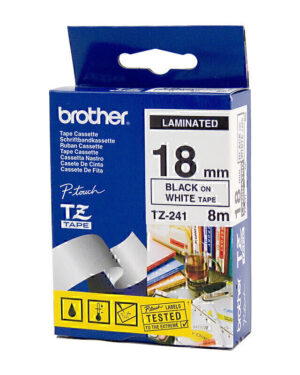 Brother TZe241 Labelling Tape 18mm x 8m Black on White