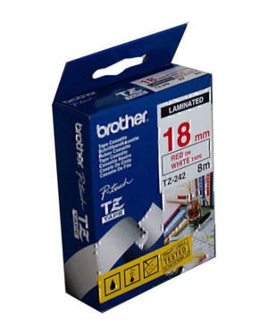 Brother TZe242 Labelling Tape 18mm x 8m Red on White