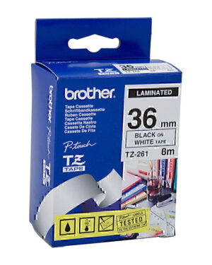 Brother TZe261 Labelling Tape 36mm x 8m Black on White