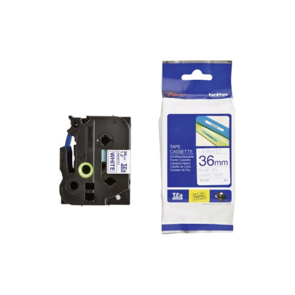 Brother TZe263 Labelling Tape 36mm x 8m Blue on White