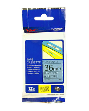 Brother TZe561 Labelling Tape 36mm x 8m Black on Blue
