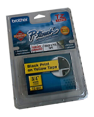 Brother TZe641 Labelling Tape 18mm x 8m Black on Yellow