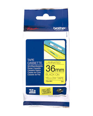 Brother TZe661 Labelling Tape 36mm x 8m Black on Yellow