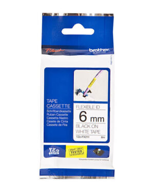 Brother TZeFX211 Flexible Tape 6mm x 8m Black on White