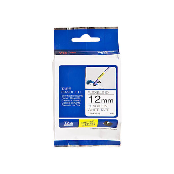 Brother TZeFX231 Flexible Tape 12mm x 8m Black on White