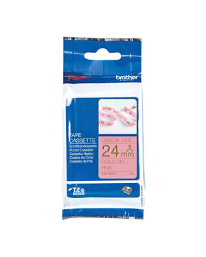 Brother TZeRE54 Labelling Tape 24mm x 4m Gold on Pink