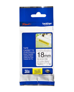 Brother TZeS141 Labelling Tape 18mm x 8m Black on Clear