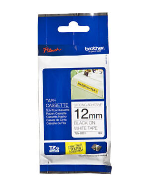 Brother TZeS231 Labelling Tape 12mm x 8m Black on White